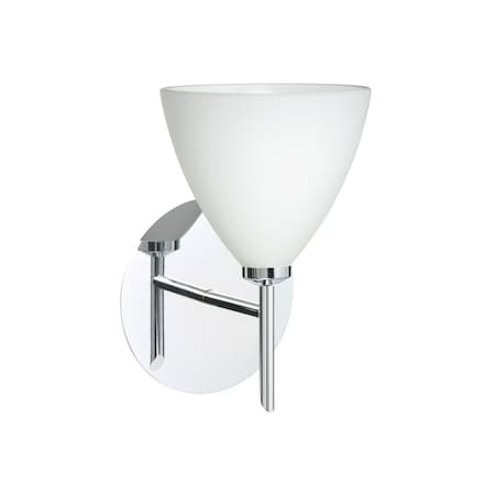 Besa Lighting Mia Mini Sconce, Opal Matte, Chrome Finish, 1x40W Halogen 1SW-177907-CR
